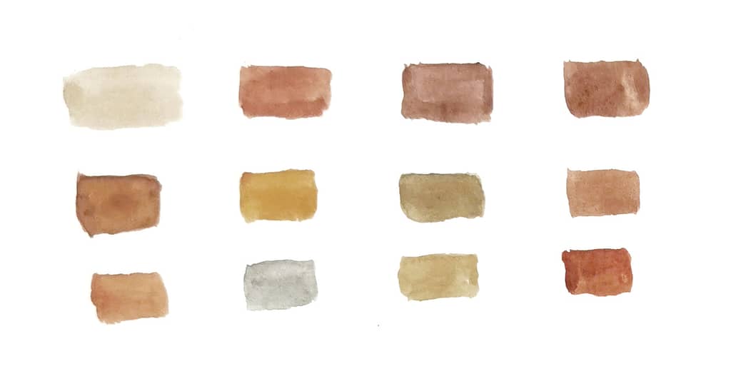 Nuanciers de couleurs à l'aquarelle pour peaux foncées 1